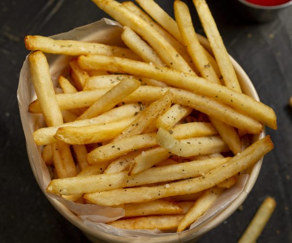 top-view-delicious-fries-sauce